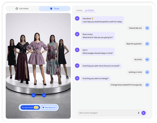AI Stylist conversation interface